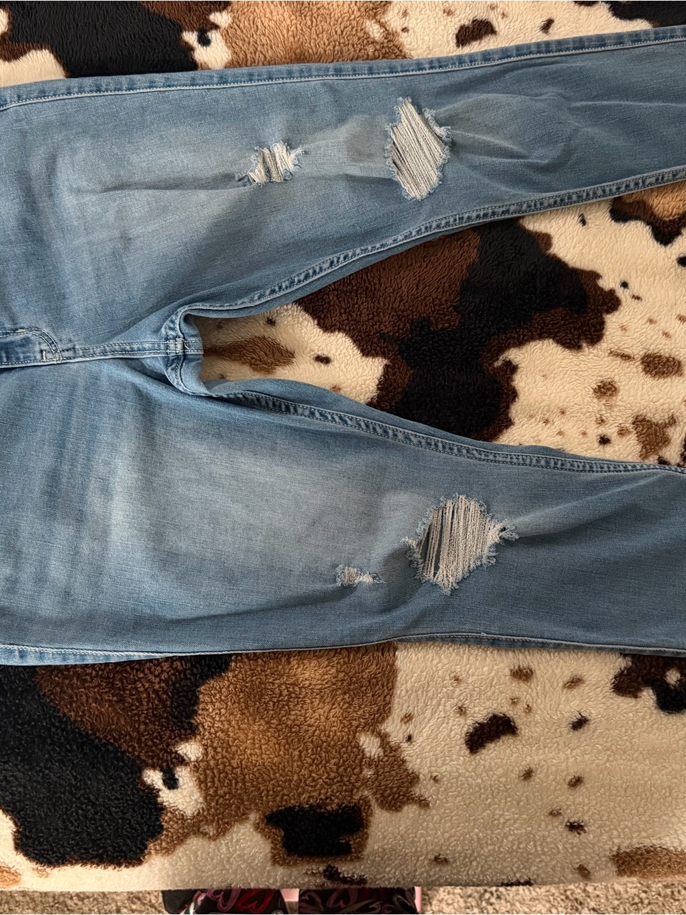 Hollister Light Blue High-Rise Distressed Jeans